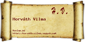 Horváth Vilma névjegykártya
